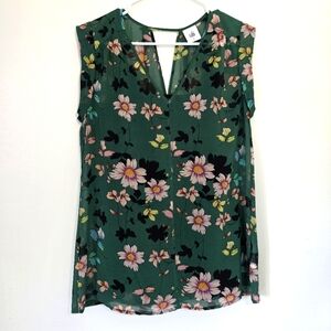 CAbi Green Floral Women's Top